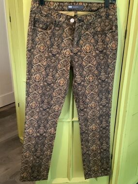 Levi's Patterned Straight Leg Jeans in Blue and Brown